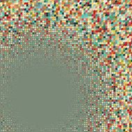 Flat colored ornament with retro halftone dots N3