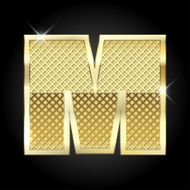 Vector metal gold letter M N2