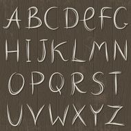 Decorative alphabet on wooden background vector N2