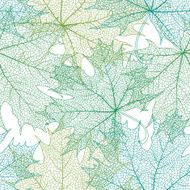Seamless green leaves pattern N4