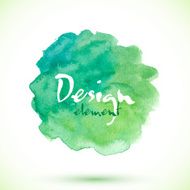 Green watercolor isolated vector stain