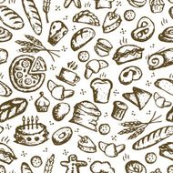 Bakery seamless pattern sketch background for your design N2