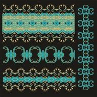 Set of seamless laced vignette ribbons