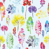 watercolor pattern of leaves seamless texture background N15