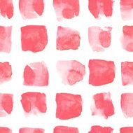 Hand drawn watercolor red stain geometric seamless pattern