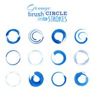 Vector set of grunge circle brush strokes N2