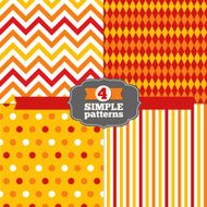 Set of Polka Dot Chevron Stripes and Harlequin Seamless Patterns N2