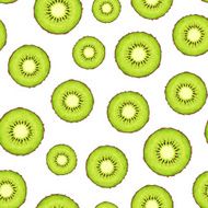 Seamless background with kiwi slices Vector illustration