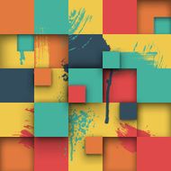 Abstract Texture with Squares and Paint Splashes N3