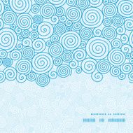 Vector abstract swirls horizontal frame seamless pattern background
