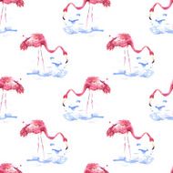 Flamingo pattern watercolor N2