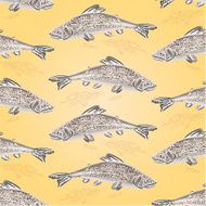 Seamless texture trout vintage vector