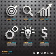 Dark pegboard background with business Tools