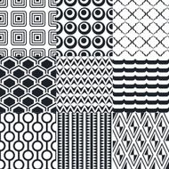 seamless monochromatic geometric pattern N3