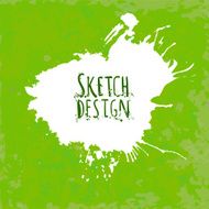 Abstract paintbrush label at green artistic paper N2