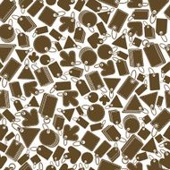 Sale tags seamless background vector icon set monochrome N2