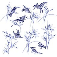 Bamboo bird illustration
