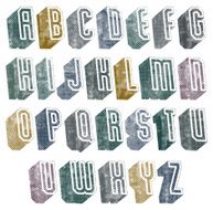3d geometric font with halftone dots texture N2