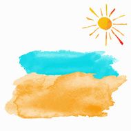 Watercolor summer beach set N2