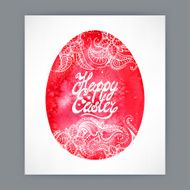 Easter red watercolor egg background