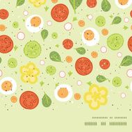 Vector fresh salad horizontal frame seamless pattern background