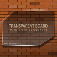 Transparent Board with Brick Background Vector