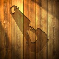 Tuvalu Map on lit Wooden Background