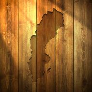 Sweden Map on lit Wooden Background