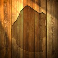Swaziland Map on lit Wooden Background