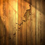 Palau Map on lit Wooden Background