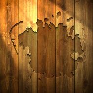 Micronesia Map on lit Wooden Background