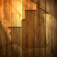 Mauritania Map on lit Wooden Background