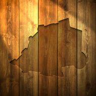 Holy See Map on lit Wooden Background