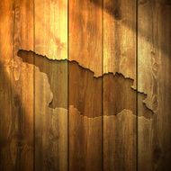 Georgia Map on lit Wooden Background
