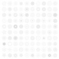 100 Mandala floral pattern ornament icon N2