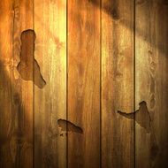 Comoros Map on lit Wooden Background