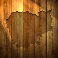 Cambodia Map on lit Wooden Background