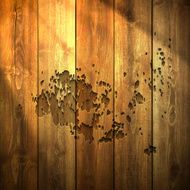 Aland Map on lit Wooden Background