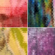 set of abstract colorful mosaic pattern background N2