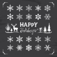 Snowflakes blackboard N2