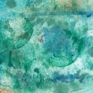 Beautiful shades of green and blue hand painted on paper