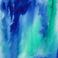 Colorful vivid blue and green hand painted background