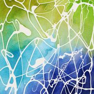 Colorful earth tones with white squiggly lines