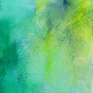 Hand painted textured background with shades of green and blue