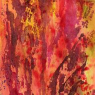 Bright colored watercolor and ink abstract textured background