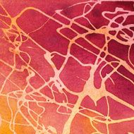 Hand painted watercolor and ink abstract painting
