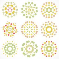 set of abstract color floral pattern icon N6