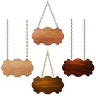Set of wooden sign