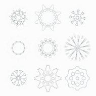 set of abstract black and blue floral pattern icon N2