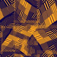 Colorful rhythmic textured endless pattern grungy N2